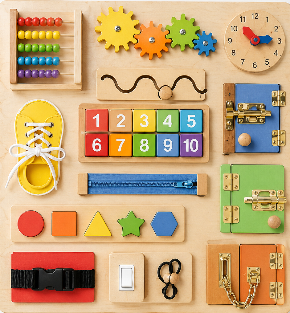 Montessori Wooden Busy Board