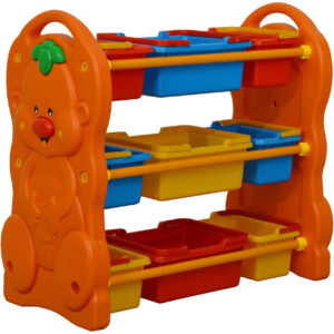 Multi-Bin Plastic Toy Storage Shelf (BL)