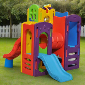 Commercial Multi Play Station with Dual Slides & Tunnel