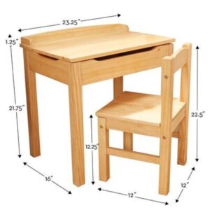 Wooden Study Desk & Chair Set with Storage Drawer