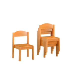 Solid Wood Preschool Study Chair | Natural Finish