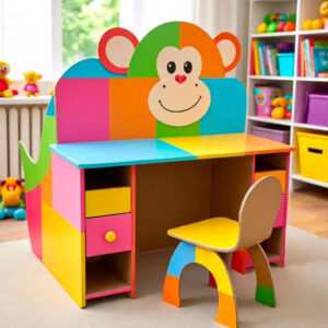 Monkey Study Table & Chair Set with Storage Drawers