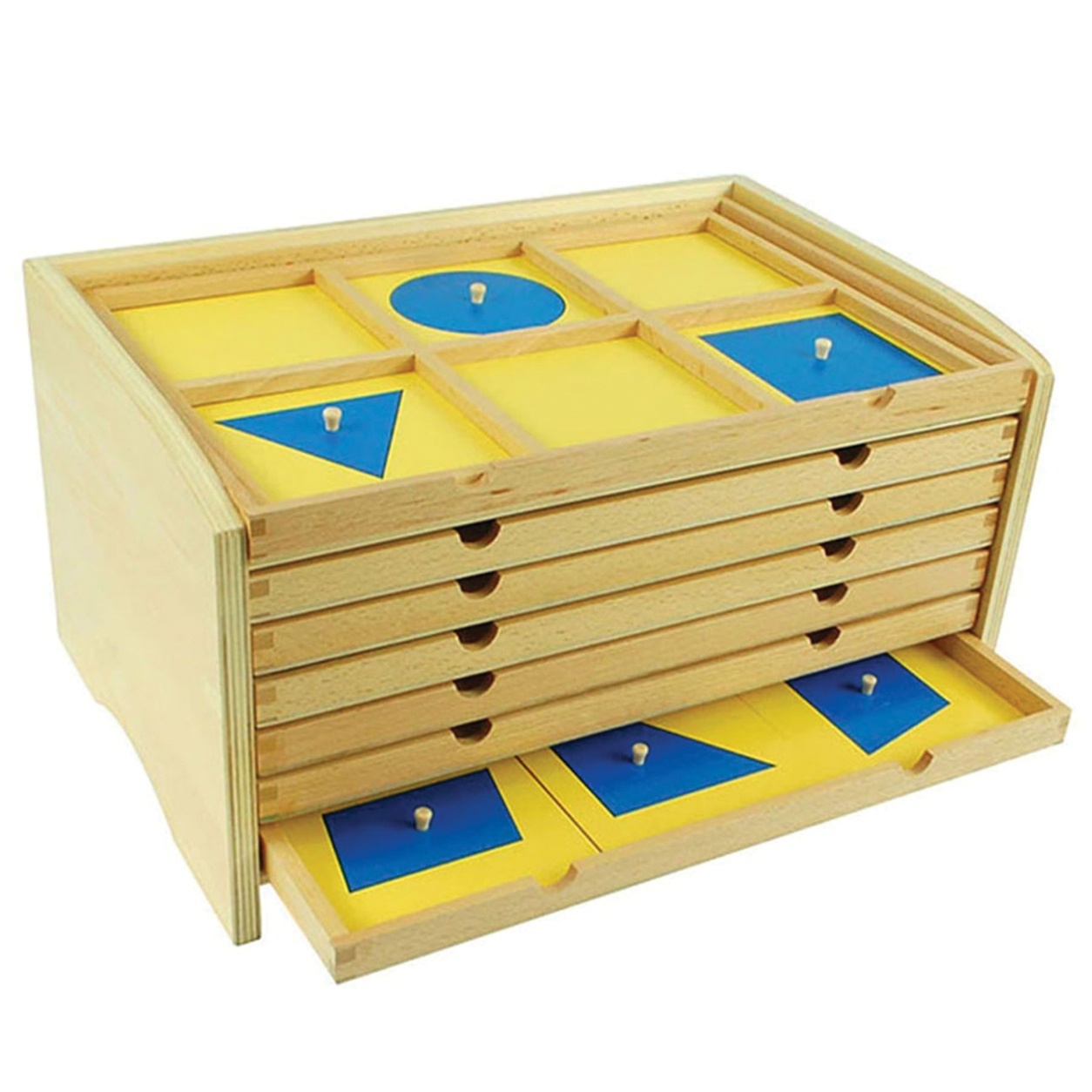Montessori Wooden Geometric Shape Learning Cabinet