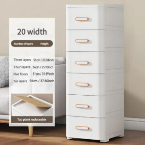 6-Drawer Slim Plastic Storage Cabinet (BL)