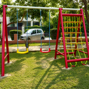 Outdoor Kids Swing Set with Climbing Ladder