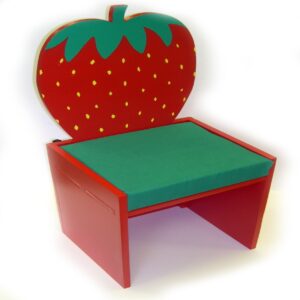 Strawberry-Themed Kids Reading Chair with Cushioned Seat