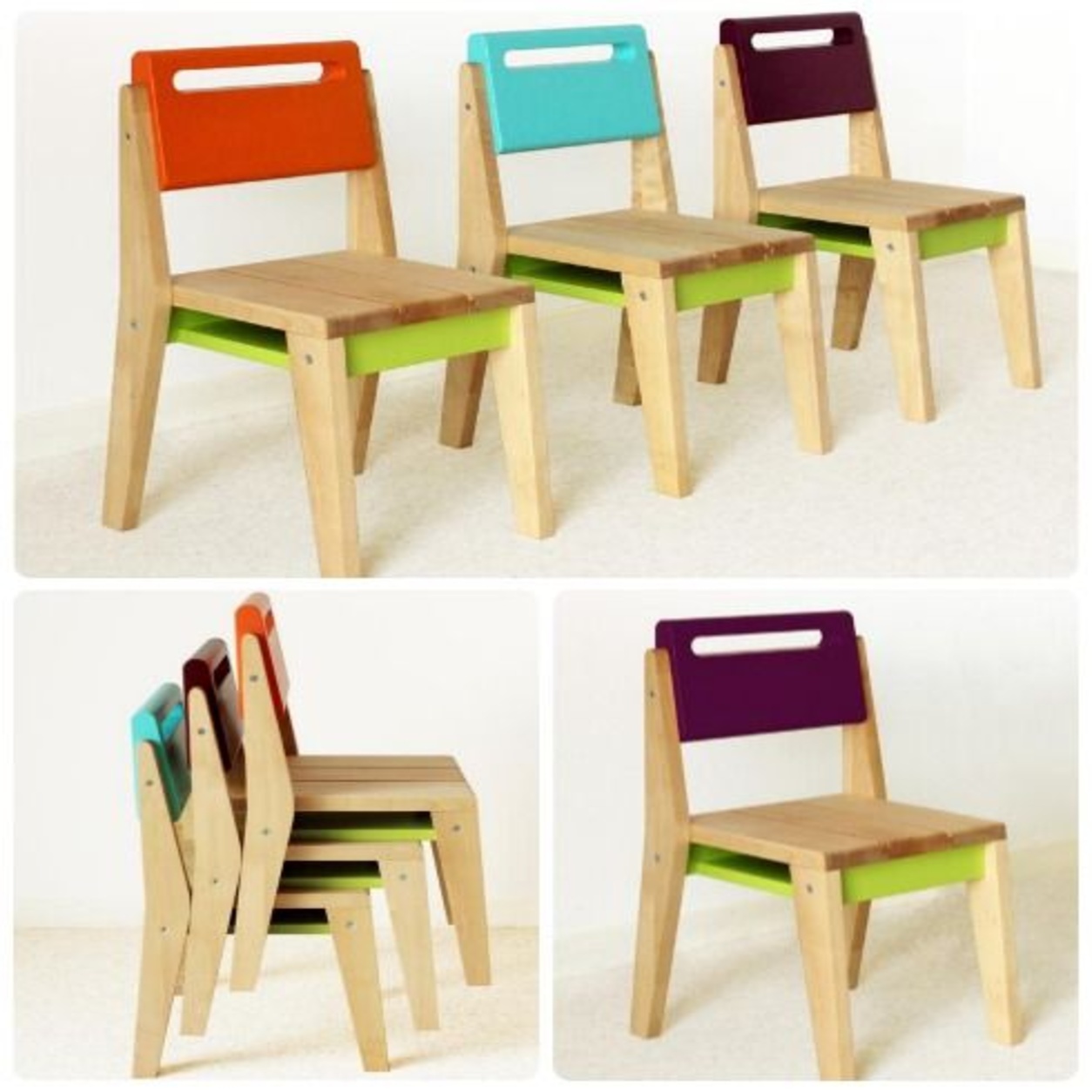 Stackable Montessori Wooden Kids Chair