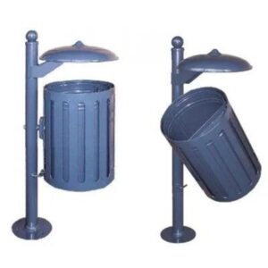 Heavy-Duty Tilting Steel Waste Bin for Parks & Public Areas