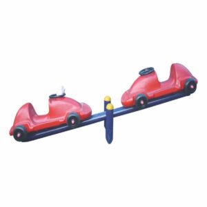 Car-Shaped Two-Seater Kids Outdoor Playground Seesaw