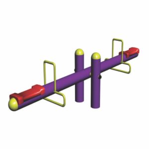 Commercial Two-Seater Kids Playground Seesaw with Safety Handles